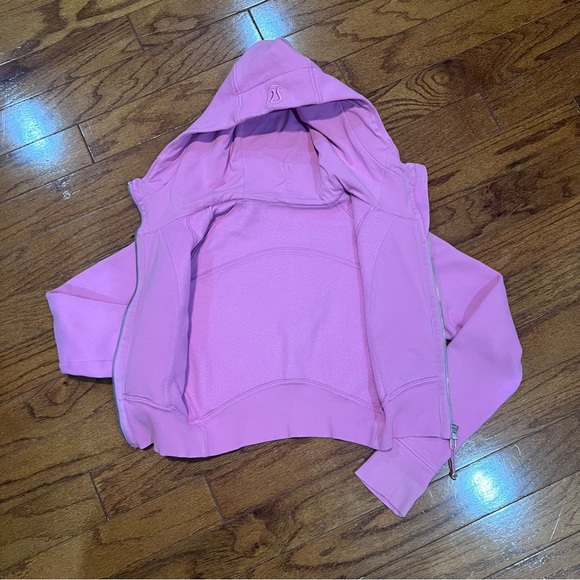 45. LULULEMON Scuba cropped sweater jacket full zip XS/S Cropped Pink hoodie - Picture 6 of 8